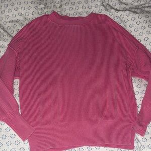 Aerie Vibrant Pink Crew Neck Sweater